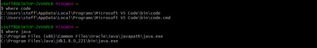 15 where code java bash
