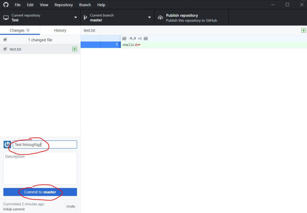 04a Änderungen festhalten mit Commit Message - Full Guide Git Tutorial Steffen Lippke