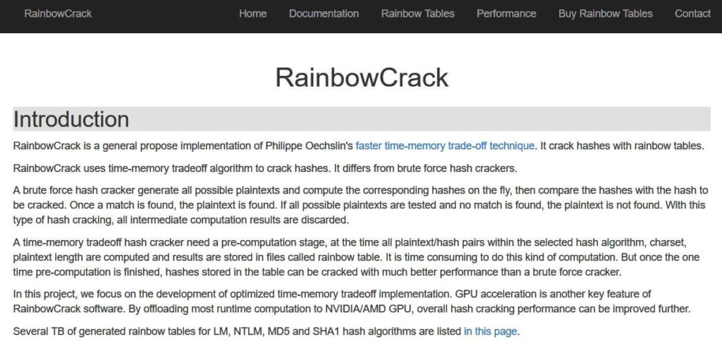 Rainbow Crack