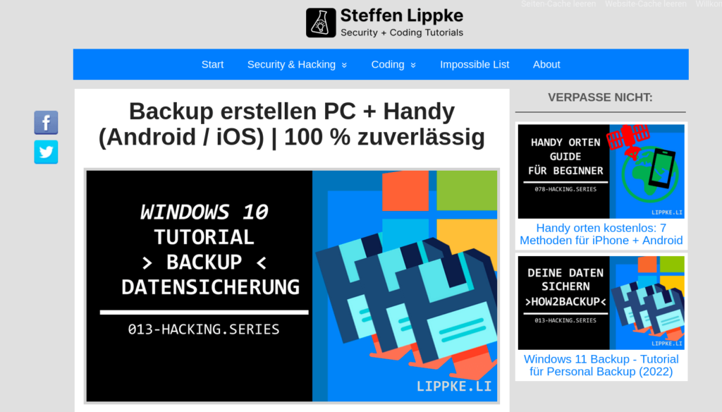 Backup erstellen - Ist mein Computer sicher Steffen Lippke