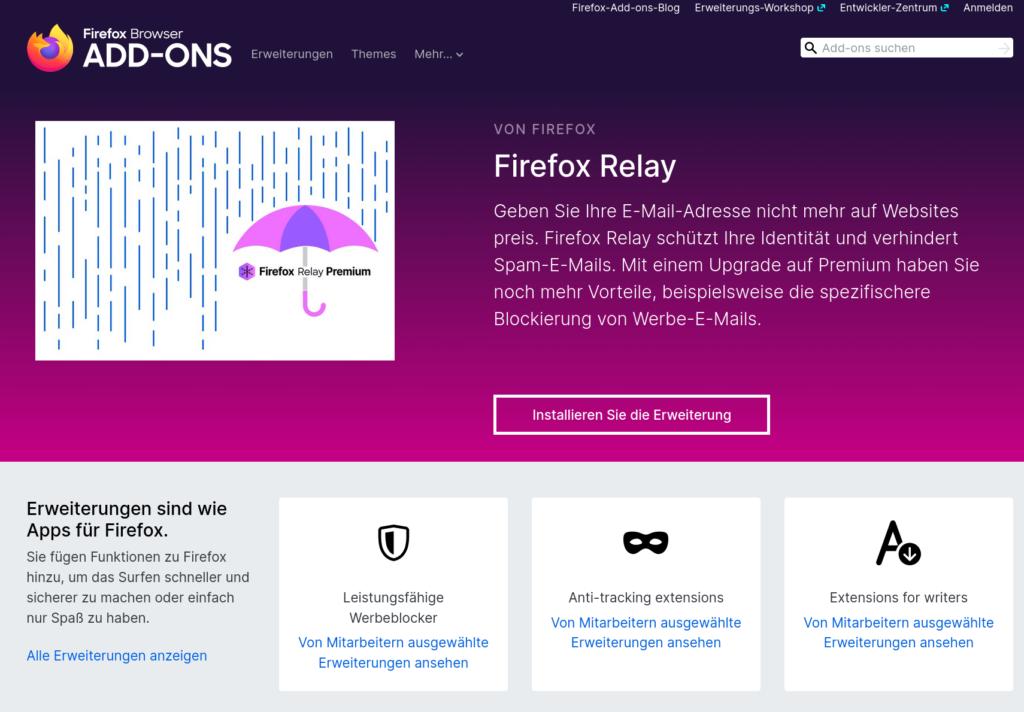 Addons in Firefox 